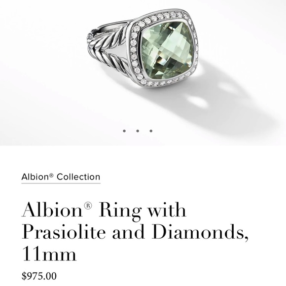 David Yurman Albion Ring: Prasiolite & Diamonds - Picture 2 of 7